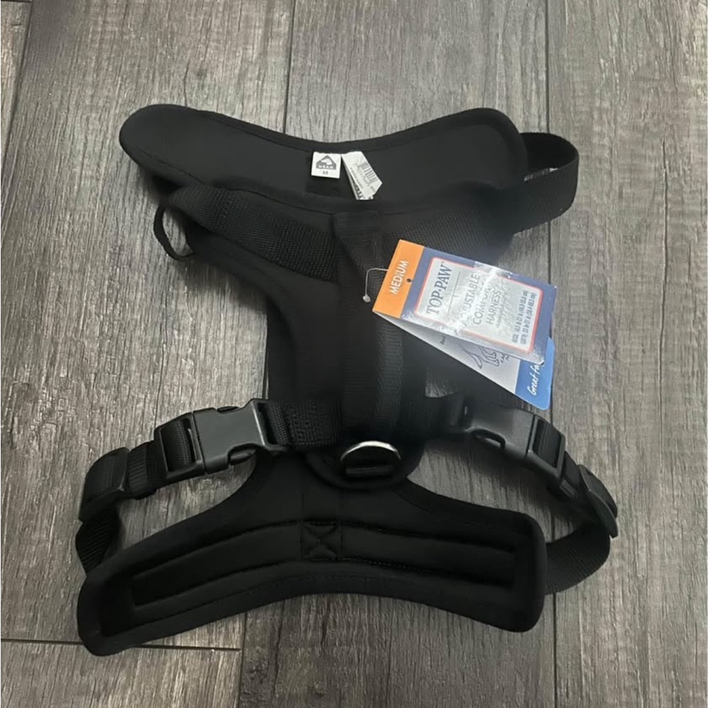 Top Paw Neoprene Black Dog Harness M